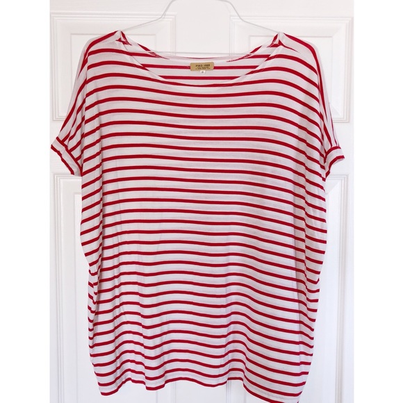 Red & white striped PIKO top. Size small. - Picture 1 of 2